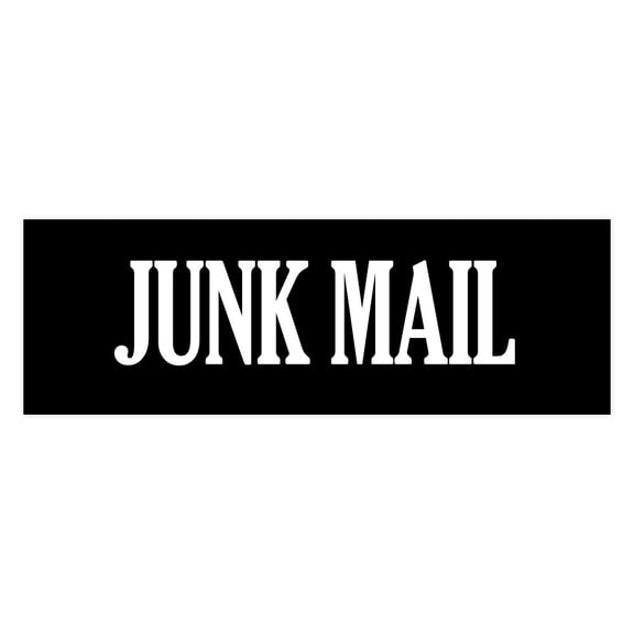 Signs ByLITA Basic Junk Mail Sign (Black) - Small