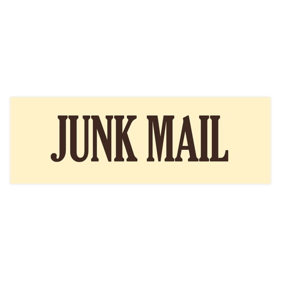Signs ByLITA Basic Junk Mail Sign (Ivory/Dark Brown) - Small