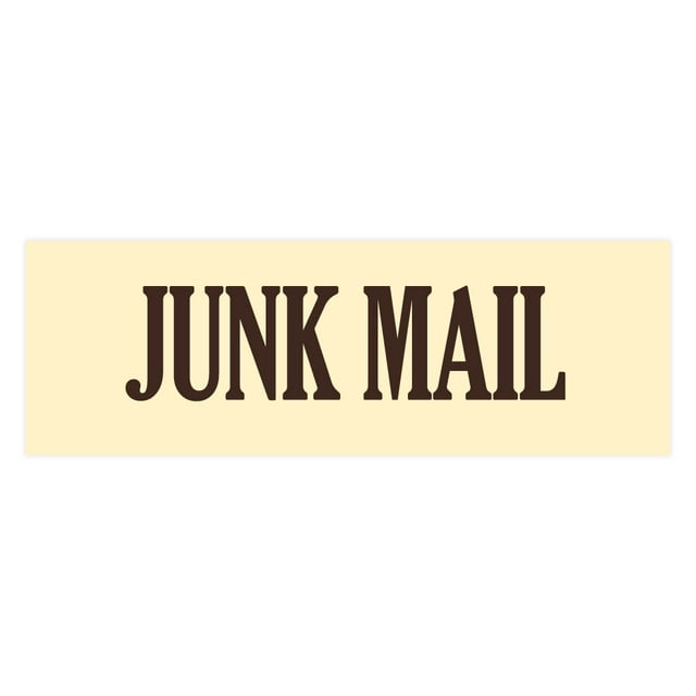 Signs ByLITA Basic Junk Mail Sign (Ivory/Dark Brown) - Small