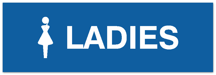 Lady Sticker Sign Signs ByLITA Basic Ladies Figurine Sign - Laser-Engraved Lettering ...