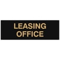 thumbnail image 1 of Signs ByLITA Basic Leasing Office Sign - Laser-Engraved Lettering | Durable ABS Plastic | Vibrant Colors | Powerful Foam Tape (Black /Gold) - Small, 1 of 3