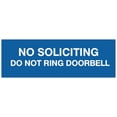thumbnail image 1 of Signs ByLITA Basic No Soliciting do not ring doorbell Sign - Laser-Engraved Lettering | Durable ABS Plastic | Vibrant Colors | Powerful Foam Tape (Blue) - Medium, 1 of 2