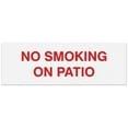 thumbnail image 1 of Signs ByLITA Basic No smoking on patio Sign - Laser-Engraved Lettering | Durable ABS Plastic | Vibrant Colors | Powerful Foam Tape (White/Red) - Large, 1 of 2