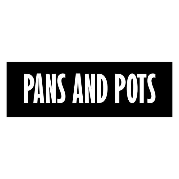Signs ByLITA Basic Pans and Pots Sign (Black) - Small