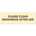 thumbnail image 1 of Signs ByLITA Basic Please clean microwave after use Sign - Laser-Engraved Lettering | Durable ABS Plastic | Vibrant Colors | Powerful Foam Tape (Ivory/Dark Brown) - Medium, 1 of 2