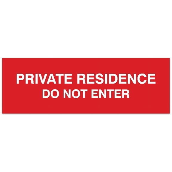 Signs ByLITA Basic Private Residence Do Not Enter Sign - Laser-Engraved Lettering | Durable ABS Plastic | Vibrant Colors | Powerful Foam Tape (Red) - Small