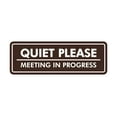 thumbnail image 1 of Signs ByLITA Basic Quiet Please Meeting in Progress Sign (Dark Brown) - Large, 1 of 6