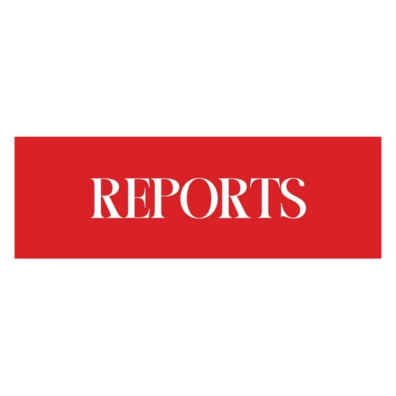 Signs ByLITA Basic Reports Sign (Red) - Large