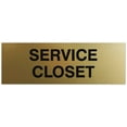 thumbnail image 1 of Signs ByLITA Basic Service Closet Sign - Laser-Engraved Lettering | Durable ABS Plastic | Vibrant Colors | Powerful Foam Tape (Brushed Gold) - Large, 1 of 3