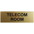 thumbnail image 1 of Signs ByLITA Basic Telecom Room Sign - Laser-Engraved Lettering | Durable ABS Plastic | Vibrant Colors | Powerful Foam Tape (Brushed Gold) - Medium, 1 of 3