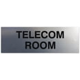thumbnail image 1 of Signs ByLITA Basic Telecom Room Sign - Laser-Engraved Lettering | Durable ABS Plastic | Vibrant Colors | Powerful Foam Tape (Brushed Silver) - Large, 1 of 3