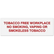 Signs ByLITA Basic Tobacco Free Workplace No smoking, vaping or smokeless tobacco Sign - Laser-Engraved Lettering | Durable ABS Plastic | Vibrant Colors | Powerful Foam Tape (White/Red) - Large