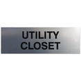 thumbnail image 1 of Signs ByLITA Basic Utility Closet Sign - Laser-Engraved Lettering | Durable ABS Plastic | Vibrant Colors | Powerful Foam Tape (Brushed Silver) - Large, 1 of 3