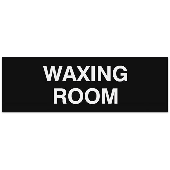 Signs ByLITA Basic Waxing Room Sign - Laser-Engraved Lettering | Durable ABS Plastic | Vibrant Colors | Powerful Foam Tape (Black) - Large