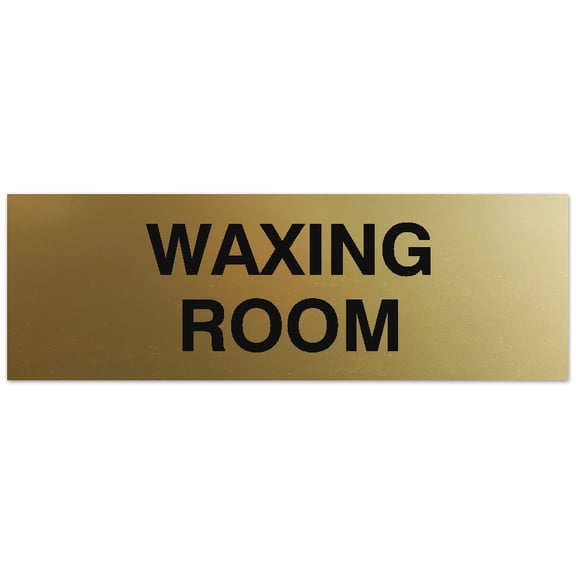 Signs ByLITA Basic Waxing Room Sign - Laser-Engraved Lettering | Durable ABS Plastic | Vibrant Colors | Powerful Foam Tape (Brushed Gold) - Small