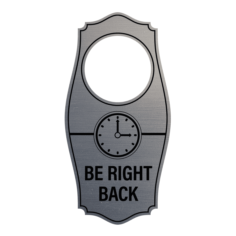 Signs ByLITA Be Right Back Türgarderobe – 10,2 X 20,3 Cm, Schwarz, Lasergraviert, Für Türknauf