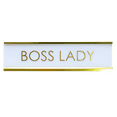 thumbnail image 1 of Signs ByLITA Boss Lady White Gold Novelty Desk Sign, 1 of 1