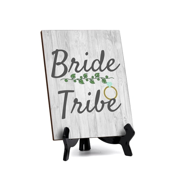 Signs ByLITA Bride Tribe, Table Sign with Acrylic Stand (6x8)