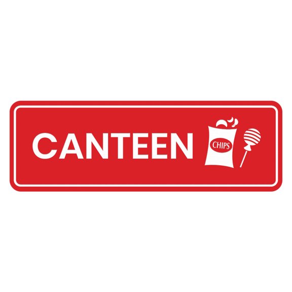 Signs ByLITA Canteen Door or Wall Sign Durable ABS Plastic | Laser Engraved | Easy Installation | Elegant Design Sign (Red) - Small