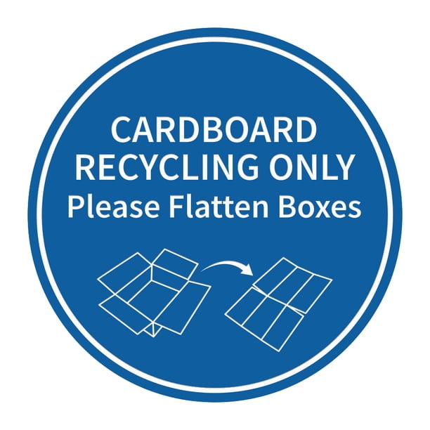 Signs ByLITA Circle Cardboard Recycling Only Please Flatten Boxes Sign ...