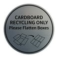 thumbnail image 1 of Signs ByLITA Circle Cardboard Recycling Only Please Flatten Boxes Sign (Brushed Silver) - Large, 1 of 8