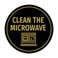 thumbnail image 1 of Signs ByLITA Circle Clean The Microwave Sign (Black Gold) - Large, 1 of 6