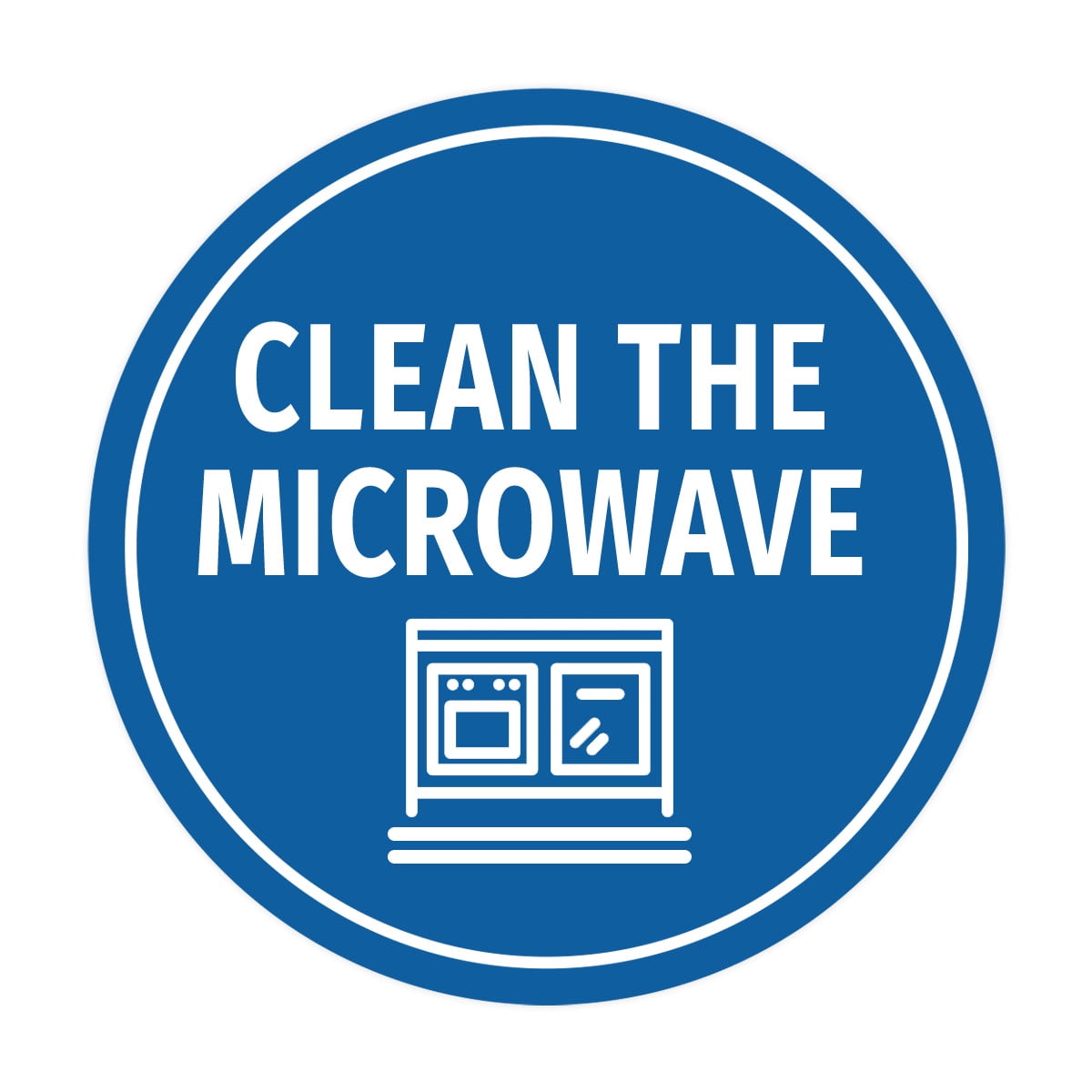 Signs ByLITA Circle Clean The Microwave Sign (Blue) - Large - Walmart.com
