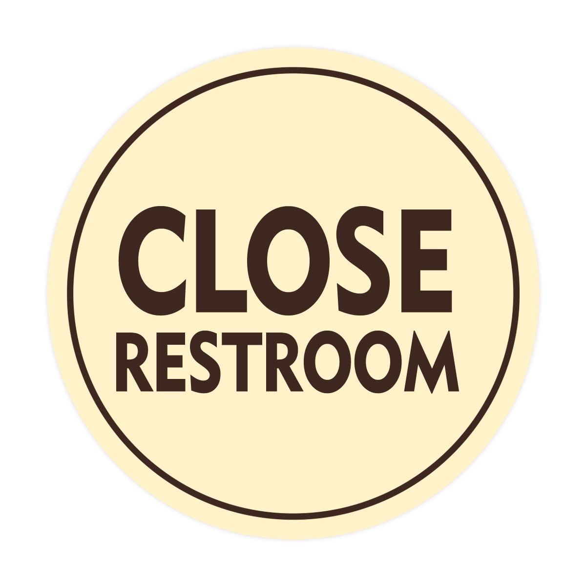 Signs ByLITA Circle Close Restroom Sign (Ivory/Dark Brown) - Medium ...