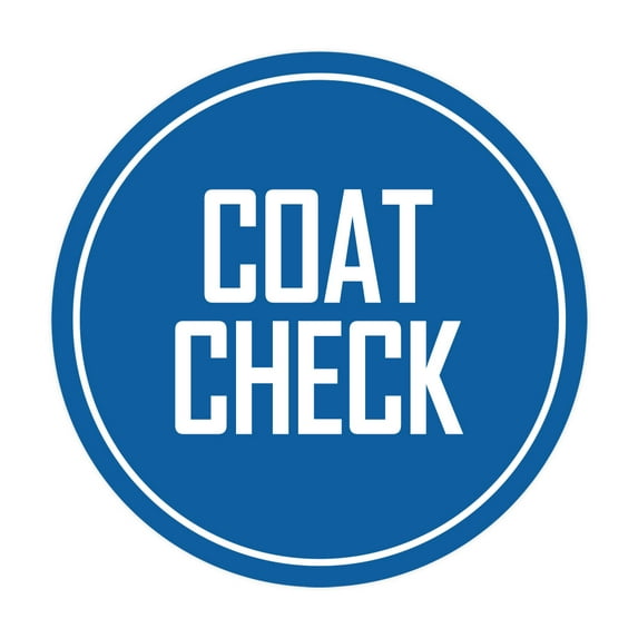 Signs ByLITA Circle Coat Check Sign (Blue) - Large