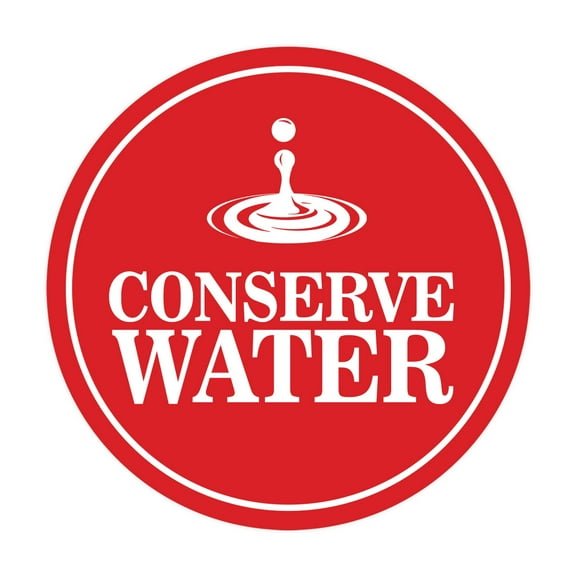 Signs ByLITA Circle Conserve Water Sign (Red) - Large