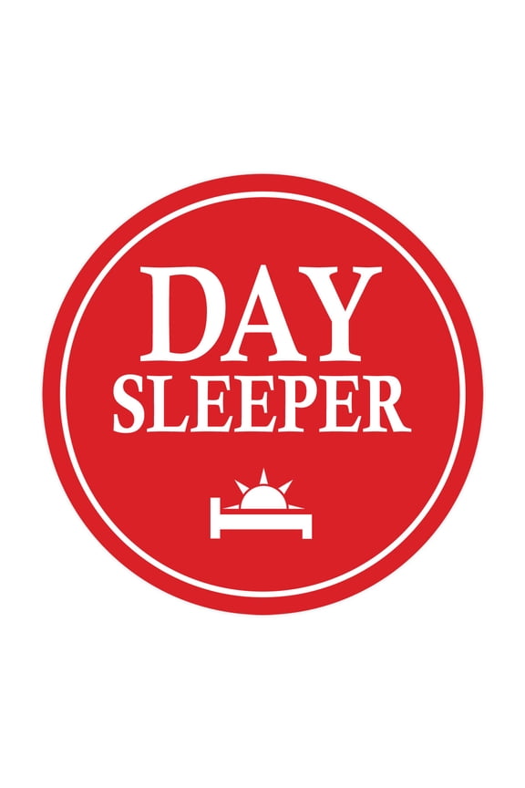 Circle Day Sleeper Sign (Red) - Small
