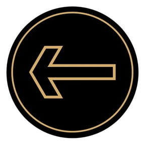Signs ByLITA Circle Directional Arrow Left Graphic Door or Wall Sign | Easy Installation | Durable Construction | Promote Health And Safety | (Black /Gold) - Small