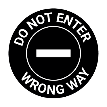 Signs ByLITA Circle Do Not Enter, Wrong Way Sign (Black) - Small