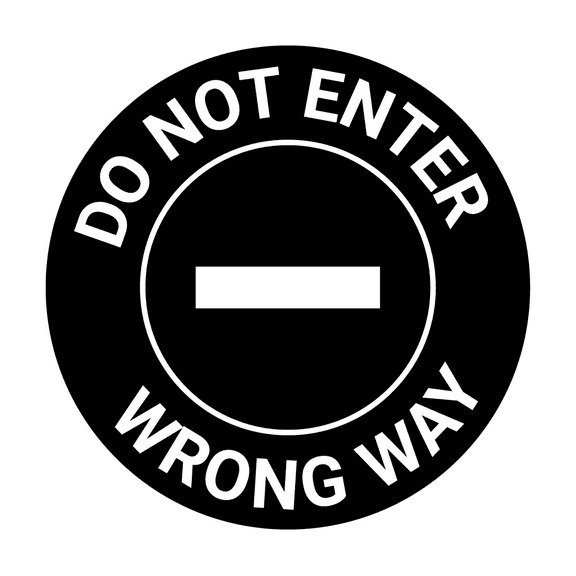 Signs ByLITA Circle Do Not Enter, Wrong Way Sign (Black) - Small