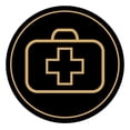 thumbnail image 1 of Signs ByLITA Circle First Aid Graphic Door or Wall Sign | Easy Installation | Durable Construction | Promote Health And Safety | (Black Gold) - Medium, 1 of 8