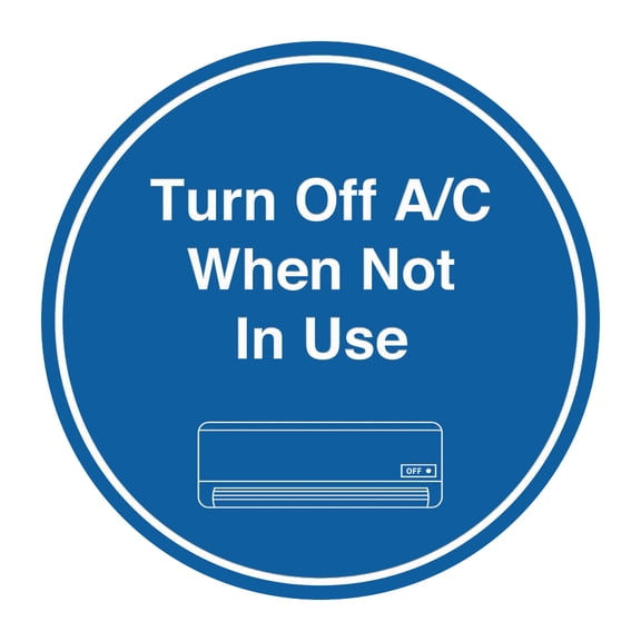 Signs ByLITA Circle Keep Door Closed When A/C is On Sign (Blue) - Large