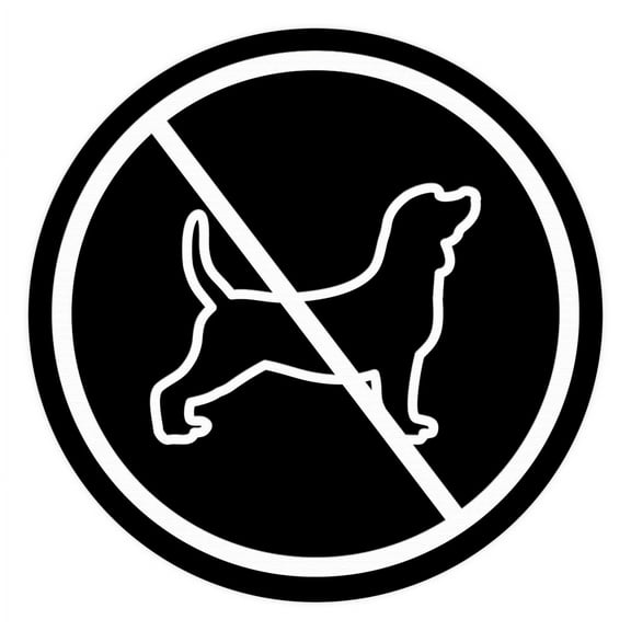 Signs ByLITA Circle No Dogs Graphic Door or Wall Sign | Easy Installation | Durable Construction | (Black) - Large