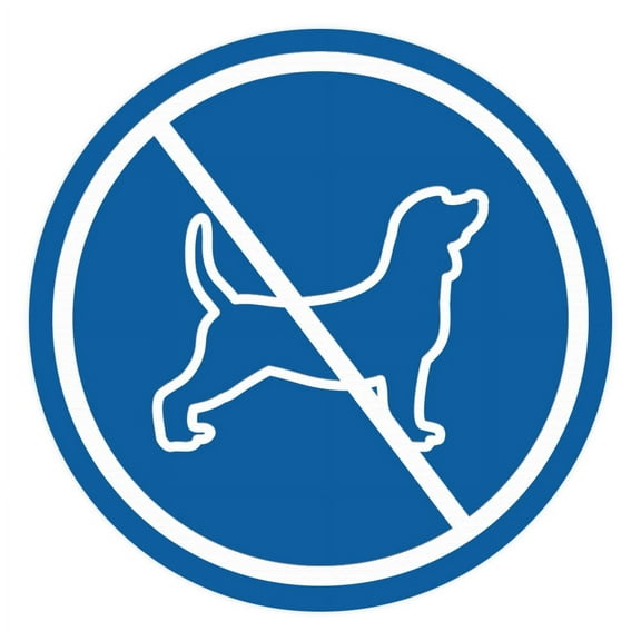 Signs ByLITA Circle No Dogs Graphic Door or Wall Sign | Easy Installation | Durable Construction | (Blue) - Large