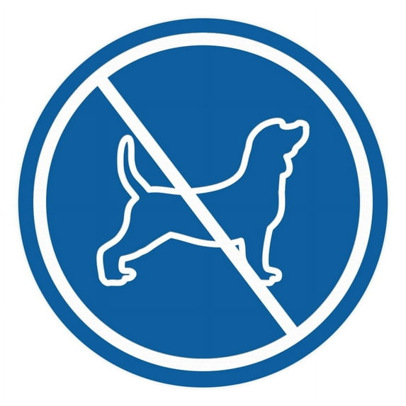 Signs ByLITA Circle No Dogs Graphic Door or Wall Sign | Easy Installation | Durable Construction | (Blue) - Medium