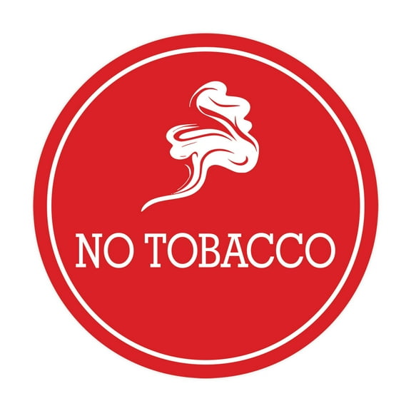 Signs ByLITA Circle No Tobacco Sign (Red) - Large