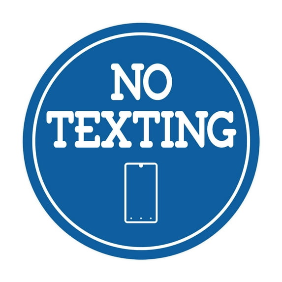 Signs ByLITA Circle No texting (Cellphone) Sign (Blue) - Medium