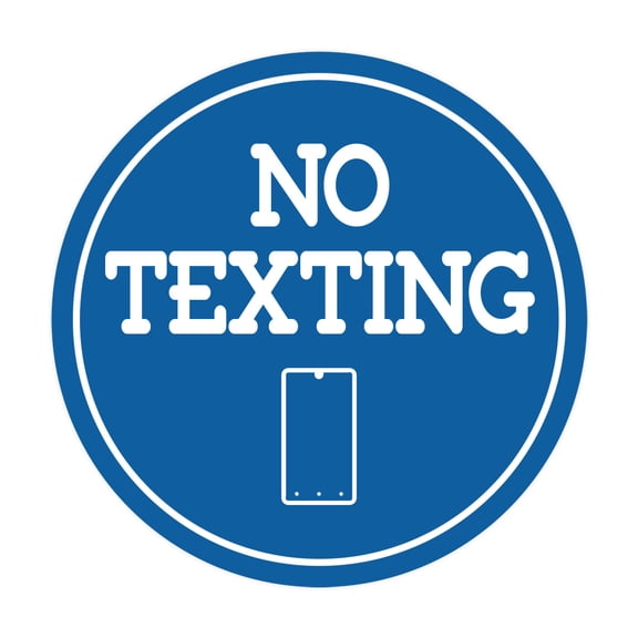 Signs ByLITA Circle No texting (Cellphone) Sign (Blue) - Small