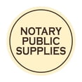 thumbnail image 1 of Signs ByLITA Circle Notary Public Supplies Sign (Ivory/Dark Brown) - Large, 1 of 6