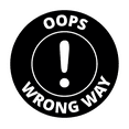 thumbnail image 1 of Signs ByLITA Circle Oops, Wrong Way Sign (Black) - Medium, 1 of 7