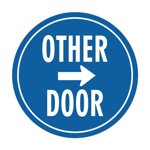 Signs ByLITA Circle Other Door (Right Arrow) Sign (Blue) - Large