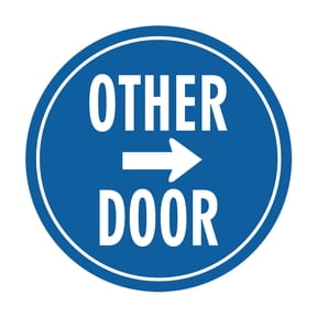 Signs ByLITA Circle Other Door (Right Arrow) Sign (Blue) - Small
