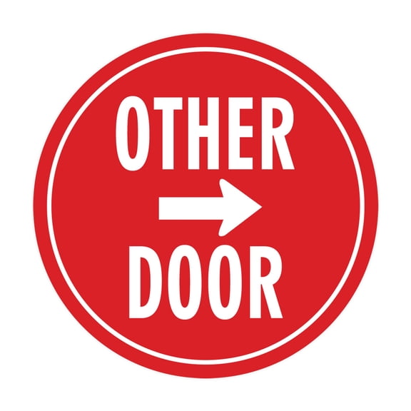 Signs ByLITA Circle Other Door (Right Arrow) Sign (Red) - Small