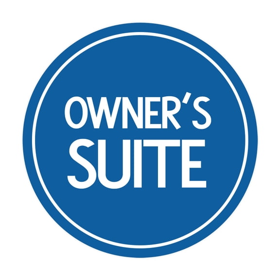Signs ByLITA Circle Owner?s Suite Sign (Blue) - Small
