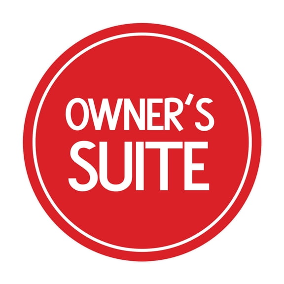 Signs ByLITA Circle Owner?s Suite Sign (Red) - Small