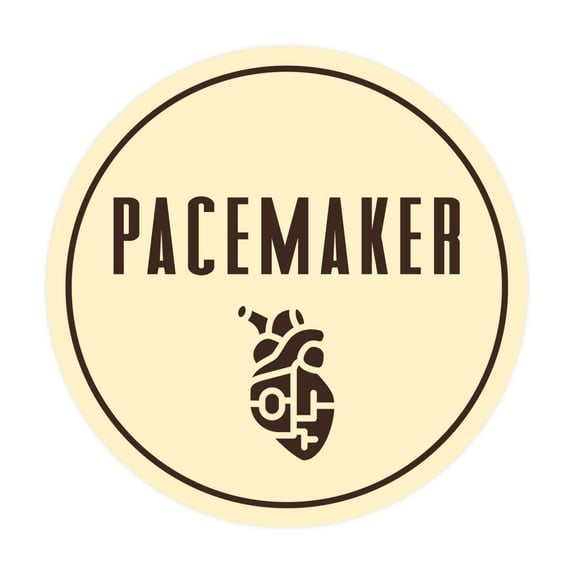 Signs ByLITA Circle Pacemaker Sign (Ivory/Dark Brown) - Large
